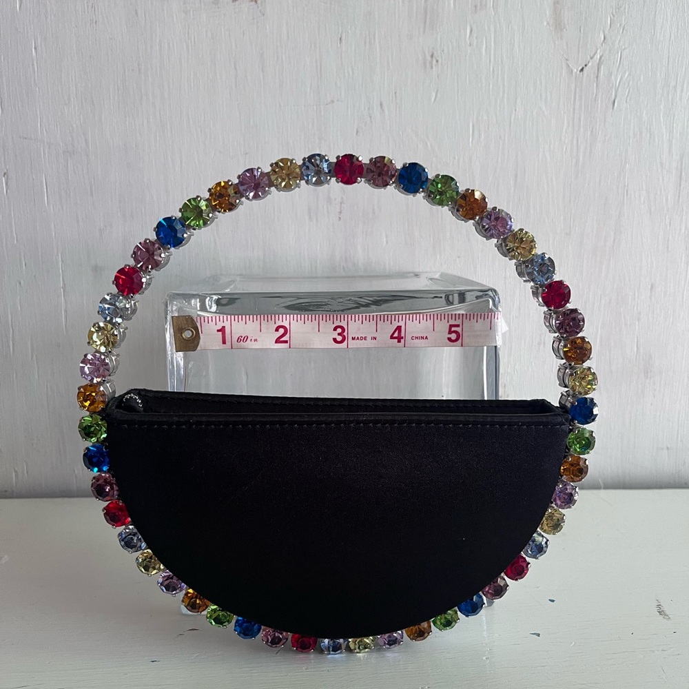 L’ALIGNI Eternity Rainbow Crystal Top Handle Bag-Black Rainbow - Picture 14 of 15